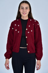 SISTER BLOOM WHITE FLORAL Button Front Cardigan