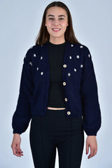 SISTER BLOOM WHITE FLORAL Button Front Cardigan