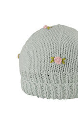 WINTER BLOOM PINK ROSE Cotton Beanie Hat