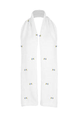 WINTER BLOOM BLUE ROSE Cotton Scarf