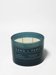 Sand + Paws Vanilla Sandalwood 12 oz scented candle