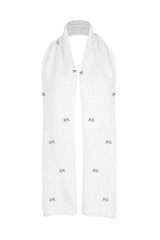 WINTER BLOOM BLUE ROSE Wool Scarf