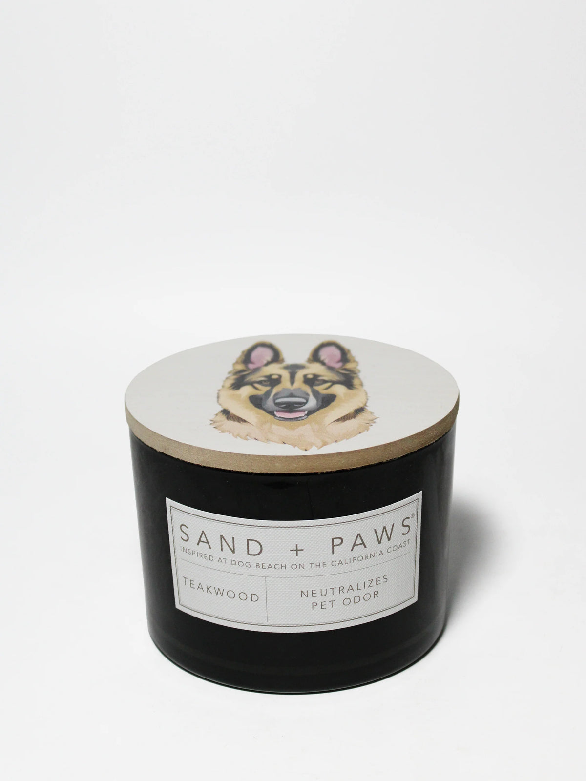 Sand + Paws Teakwood 12 oz scented candle