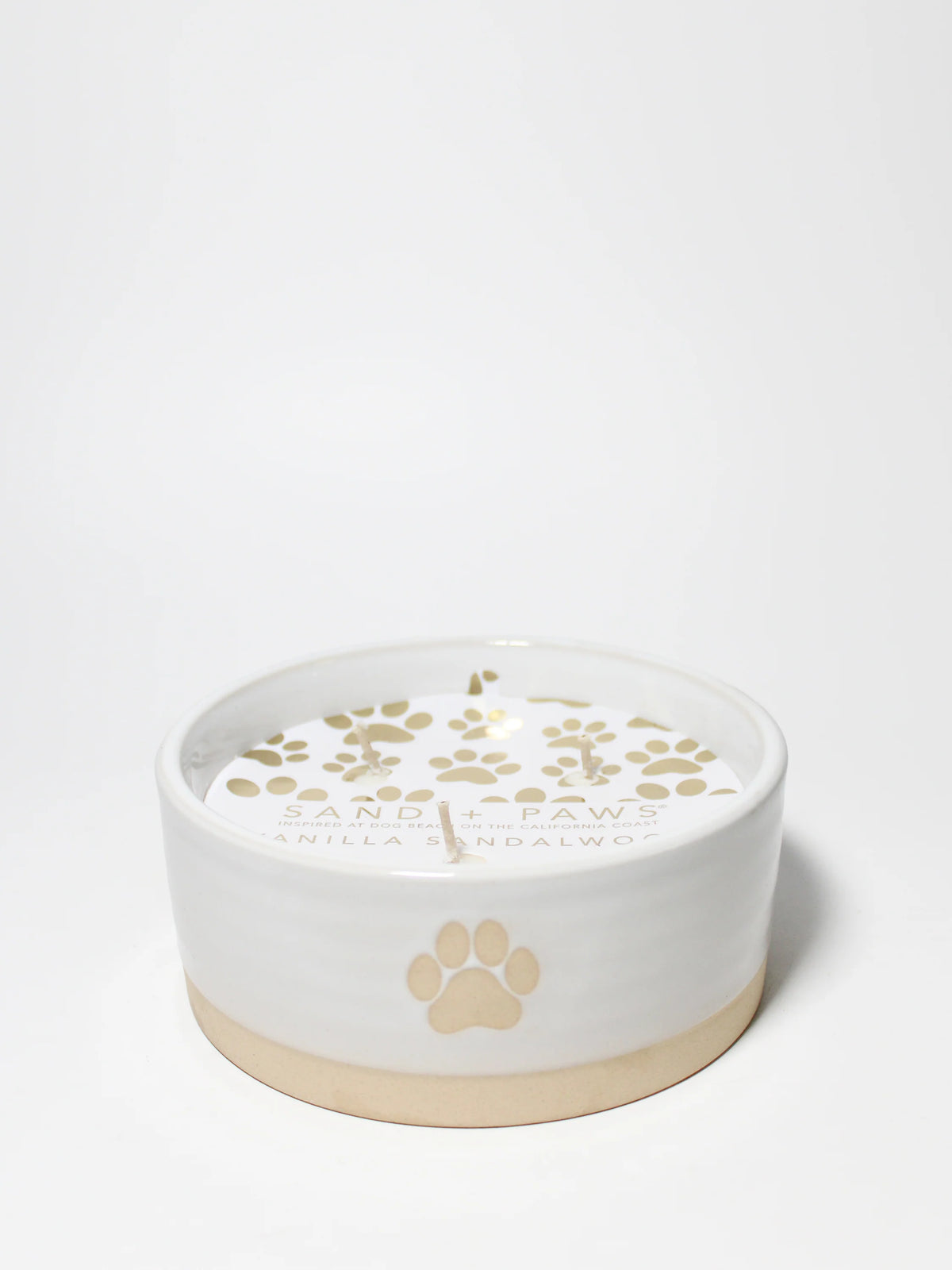 Sand + Paws Vanilla Sandalwood 12 oz scented candle