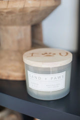 Sand + Paws Amber & Fig 12 oz scented candle