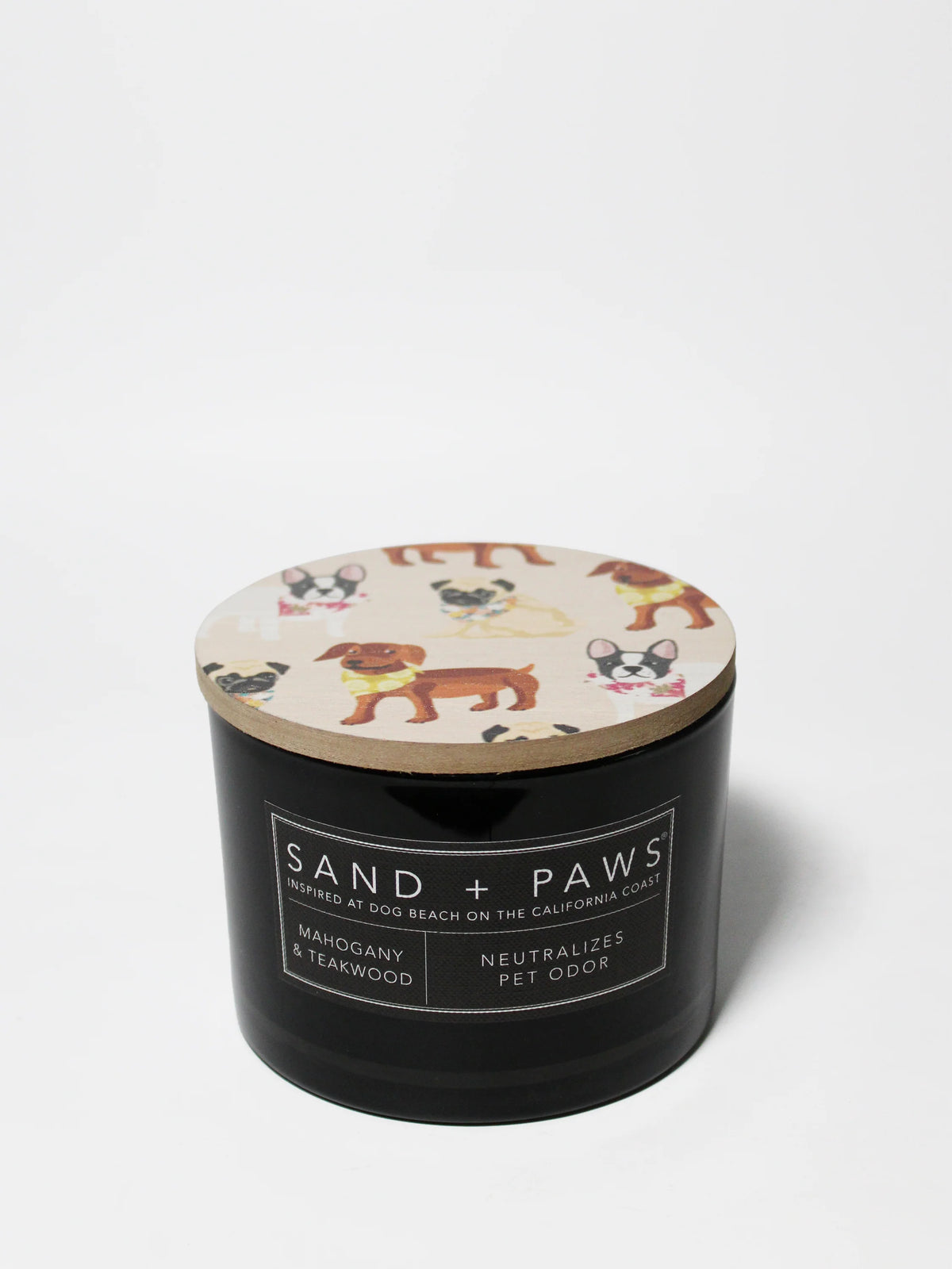 Sand + Paws Mahogany & Teakwood 12 oz scented candle