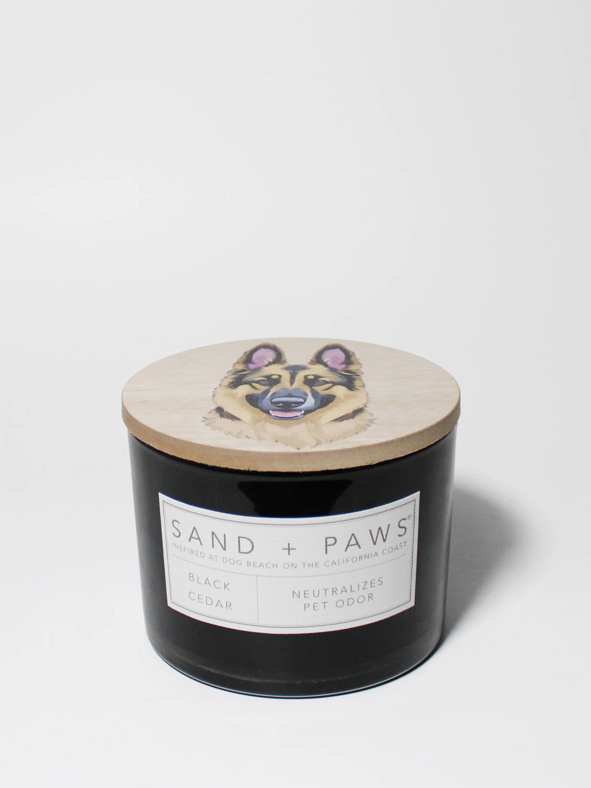 Sand + Paws Black Cedar 12 oz scented candle