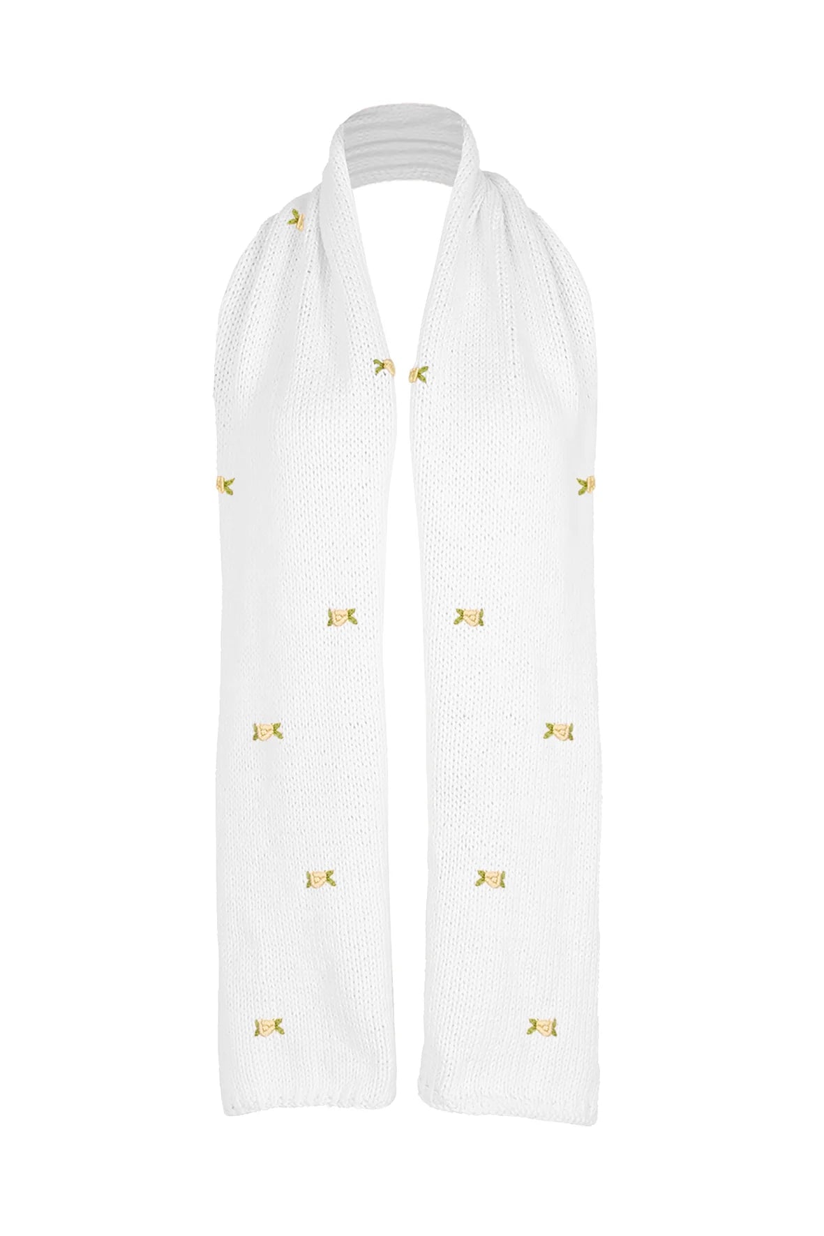 WINTER BLOOM YELLOW ROSE Cotton Scarf