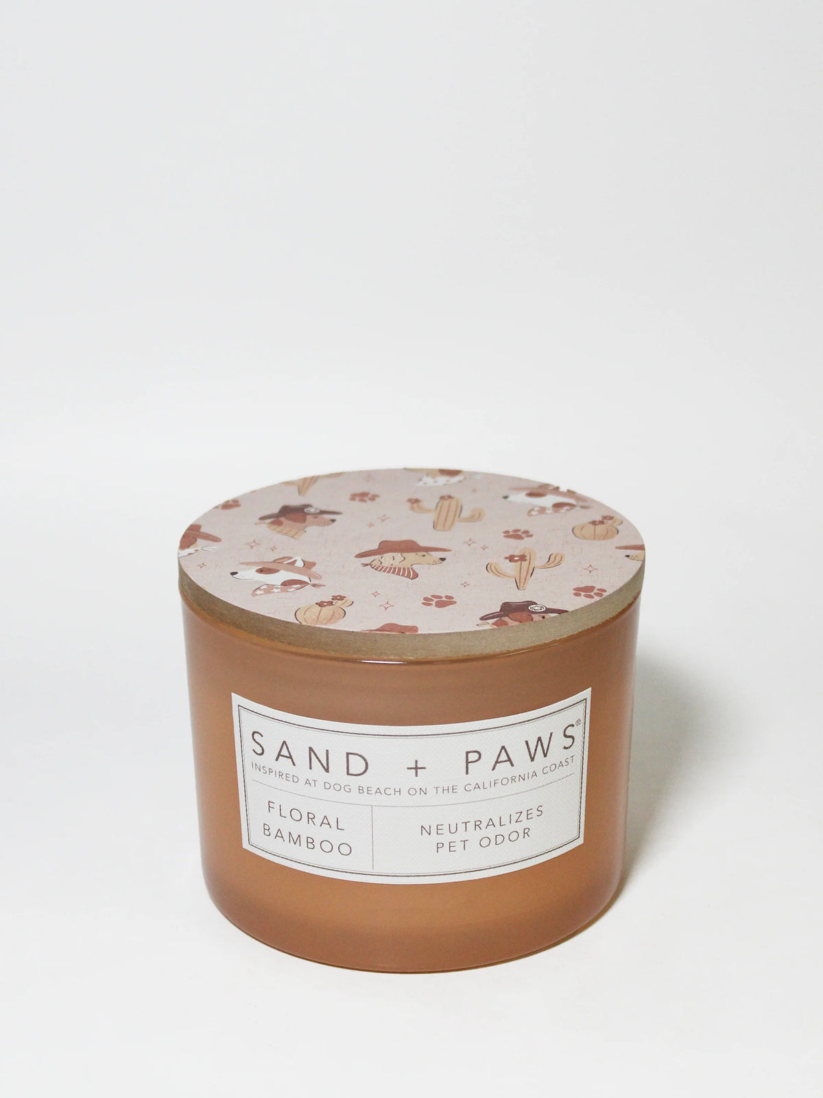 Sand + Paws Floral Bamboo 12 oz scented candle